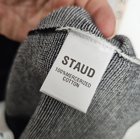 Staud Omar's Dress Black White Cotton Knit Mini Dress Size Small - Picture 6 of 7